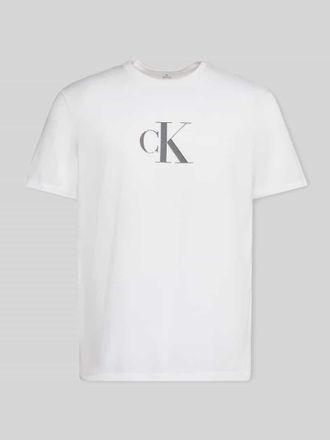 Calvin Klein Regular Fit T-Shirt mit Logo Print in Weiss, Gr&ouml;&szlig;e XXL