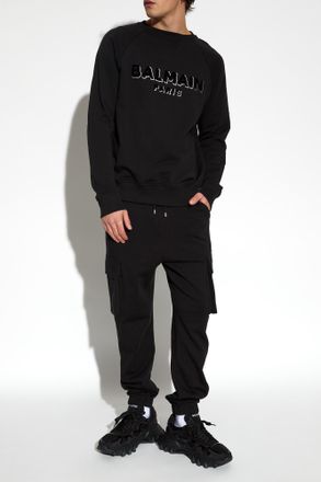Balmain Sweatpants With Logo, Mens, Black