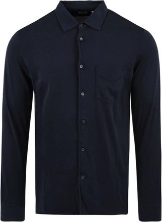 Aspesi Jersey Shirt - Heren - Casual Overhemden - Blauw - M - Katoen - Overhemden
