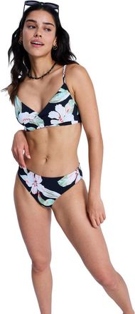 Roxy Bikini-Hose ROXY Printed Essentials, Damen, Gr. XXL, US-Gr&ouml;ssen, anthrazit spring charming, Obermaterial: 85% Microfaser, 15% Elasthan;, Badehosen Bik