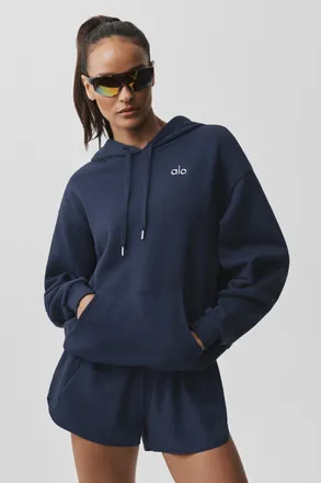 Alo | Accolade Hoodie in Navy, Size: Medium