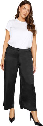 M&Co Womens Satin Wide Leg Trousers - Womens Black