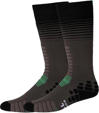 eurosock Ski Zone 2-Pack Crew Cut Socks Shoes Asphalt 1 : LG (US Mens Shoe 9-11 - Womens Shoe 10-12), Acrylic/Polyamide
