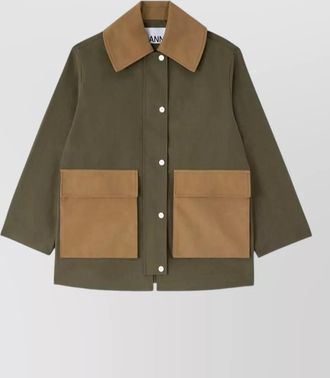 Ganni organic cotton oversized jacket