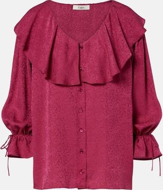 Chlo&eacute; Chlo&eacute; Ruffled silk jacquard blouse
