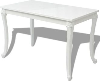 vidaXL Mesa de comedor blanco brillante 116x66x76 cm Vidaxl
