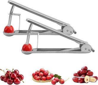 OEM Allecto Plus - Deshuesador De Cerezas De Acero Inoxidable Para Deshuesar Cerezas Y Ciruelas De Forma R&aacute;pida Y Eficiente - Juego De 2 Piezas