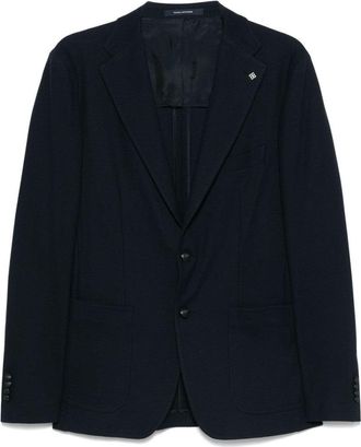 Tagliatore Midnight Blue Tailored Jacket With Classic Design And English Vents