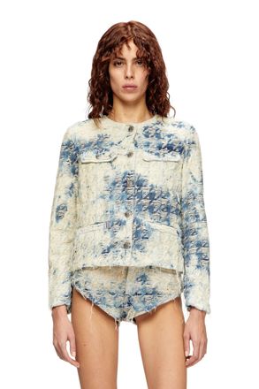 Diesel Jacket in houndstooth-weave denim - Denim Jackets - Woman - Multicolor