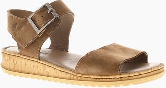 Hush Puppies Womens Hush Puppies Womens Sandals Ellie Nubuck Wide Fit Leather Buckle mushroom UK Siz - Grey - Size: 6