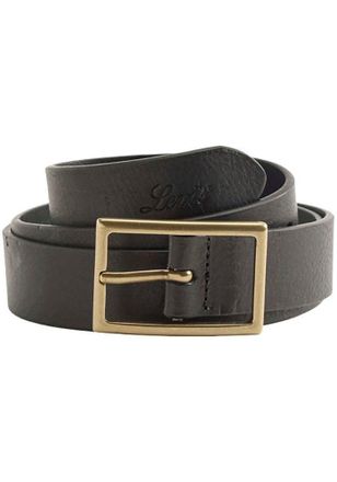 Levi's Lederg&uuml;rtel LEVIS RECTANGLE BELT, Damen, Gr. 100, caviar, Rindsleder, G&uuml;rtel Lederg&uuml;rtel, mit goldfarbener Schliesse und Logopr&auml;gung