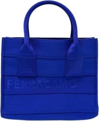Ferragamo Pre-owned Canvas Handbag - Dames - Vintage Handtas - Blauw - ONE Size - Vintage