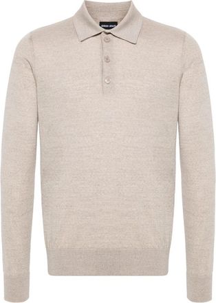 Giorgio Armani Elegant Beige Wol Trui - Heren - Polos - Beige - M - Wol - Tops