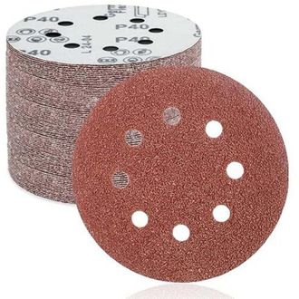 OEM Discos De Lijado De 125 Mm, 8 Agujeros, 50 Unidades: Discos Abrasivos Autoadhesivos Perforados De 125 Mm Y Grano 40, Para Lijadoras Orbitales Aleatori