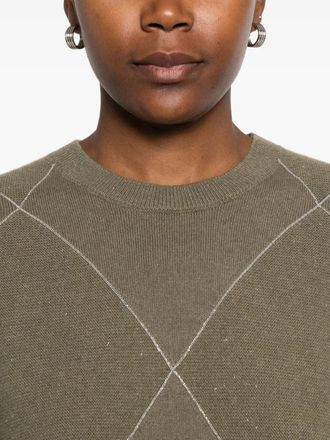 PESERICO Diamond-Pattern Sweater - Green