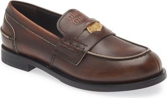 Miu Miu Penny Loafer in F0192 Ebano at Nordstrom, Size 9.5Us