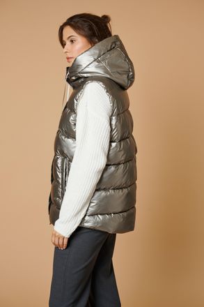 Zabaione Steppweste ZABAIONE Vest Tr44ista, Damen, Gr. S, silber (platin), Steppware, Obermaterial: 100% Polyester, gl&auml;nzend, unifarben, Po-bedeckend, Westen S