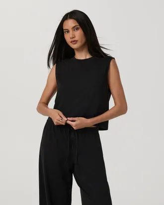 Vuori Clothing Heavyweight Cotton Easy Tank Top | Black | XS, Size Extra Small