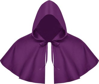 Generic Shoulder Cover up for Dresses Halloween Cosplay Costume Cloak Medieval Hooded Cloak Winter Shawls for Women Formal (Purple, One Size)