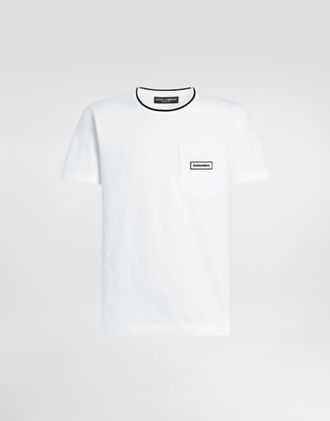 Dolce & Gabbana Cotton T-shirt With Logo - Man T-shirts And Polos White 44