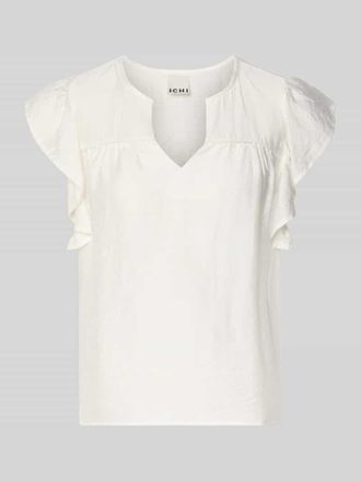 Ichi Bluse aus Viskose-Mix mit R&uuml;schen Modell HETTA in Offwhite, Gr&ouml;&szlig;e 34