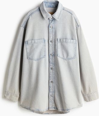 H&M Feather Soft Denimbluse - Blue