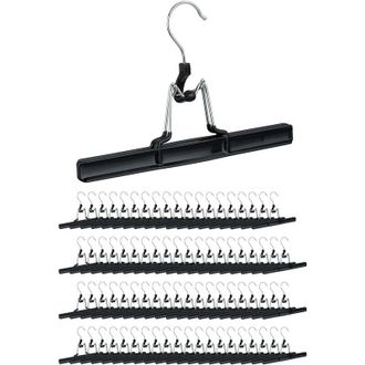 Relaxdays Pack De 80 Perchas Pantalones Y Faldas, Metal Y Pvc, 15.8 X 26 X 3 Cm, Negro