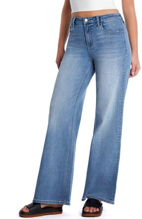 HINT OF BLU Myra Mid Rise Wide Leg Jeans in Mineral Blue at Nordstrom, Size 25