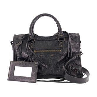 Balenciaga Lambskin Leather Shoulder Bag Black