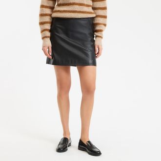 La Redoute Collections Rechte rok in schapenleer, kort