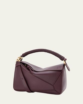 Loewe Puzzle Small Woven Top-Handle Bag in Leather