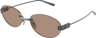 Balenciaga Gossip Oval AF Zonnebril - unisex - Zonnebrillen - Grijs - 59 MM - Nylon - Accessoires