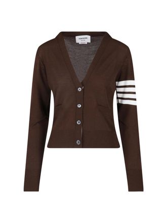 Thom Browne Brown Virgin Wool 4-Bar Cardigan