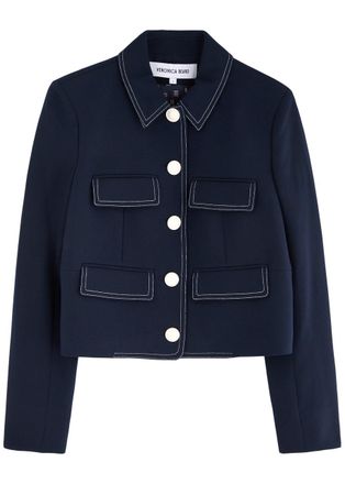 Veronica Beard Constantine Woven Jacket - Navy - 12 (UK16 / XL)