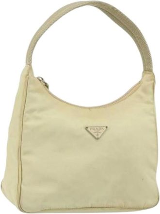 Prada Pre-owned Mini Bags, female, Beige, Size: ONE SIZE Pre-owned Nylon Mini Bag