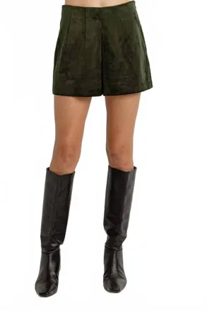 Sundays Suede Jasper Shorts In Moorland Green