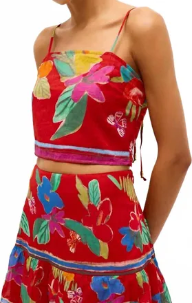 Marie Oliver Wyatt Square Neck Top In Macaw
