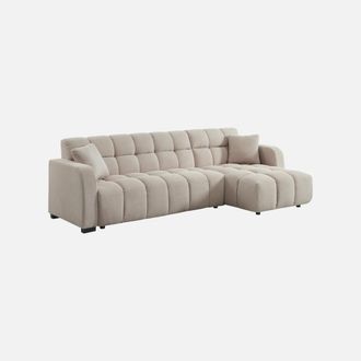 Sweeek Sof&aacute; Esquinero Reversible De Tela Acolchada, 3 Plazas
