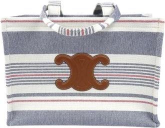 Celine Pre-owned Tote Bags, female, Multicolor, Size: ONE SIZE Pre-owned Cabas Thais Canvas Leather Tote Bag