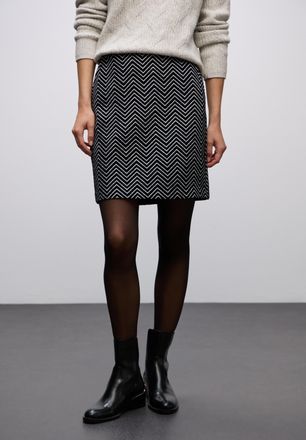 Street One Minirock STREET ONE Style Maja, Damen, Gr. 40, schwarz, Web, Obermaterial: 100% Polyester. Futter: 100% Viskose, Jacquardmuster, gemustert, regular fi