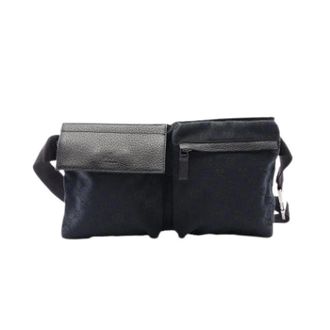 Gucci Vintage, unisex, Zwart, ONE Size, Leer, Pre-owned Canvas Belt Bag