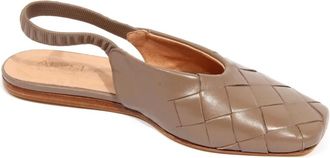 Alysi Schoenen, Dames, Bruin, 37 EU, Leren Ballerina Flats Made in Italy