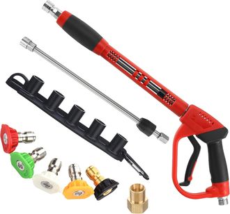 OEM Tool Daily - Pistola De Limpieza De Alta Presi&oacute;n Con Extensi&oacute;n De Repuesto, 5 Boquillas, Conexi&oacute;n M22, 101,6 Cm, 5000 Psi