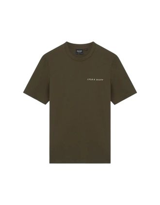Lyle & Scott Mens Lyle & Scott Embroidered Logo Wilton Green T Shirt - Tan - Size: 42