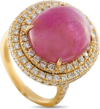 Luxury Bazaar 18K Yellow Gold 1.90ct Diamond and Ruby Ring MF02-012826