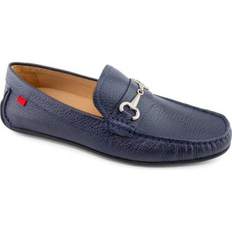Marc Joseph New York Wall Street Leather Buckle Loafer in Fast Blue Grainy at Nordstrom, Size 11.5