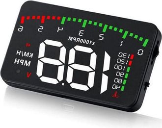 OEM Pantalla Hud Para Coche, Parabrisas, Digital, Obd2 Ii, Tac&oacute;metro, Velocidad En Km/h, Alarma, Universal, A900, 3,5 Pulgadas