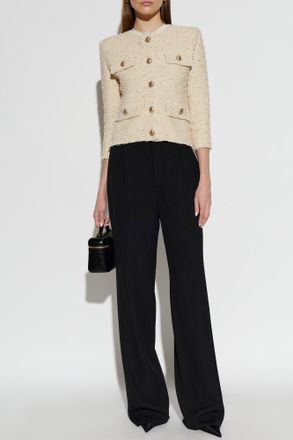 Balmain Jacket With Lurex Thread, Womens, Cream
