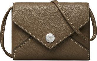 Tory Burch Leather Card Case Lanyard in Wild Mushroom at Nordstrom