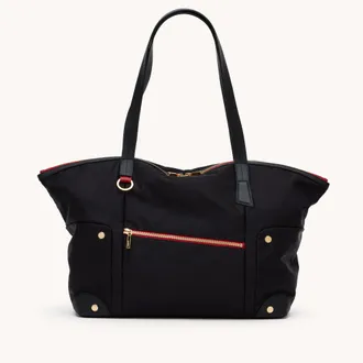 Hammitt Hammitt Zoe Tote Black Nylon Gold Red Zip